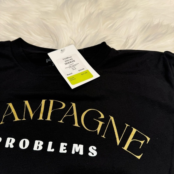 Pep & BB Champagne Problems Fit2Run Club Short Sleeve Top in Black, Small NWT - Picture 5 of 11